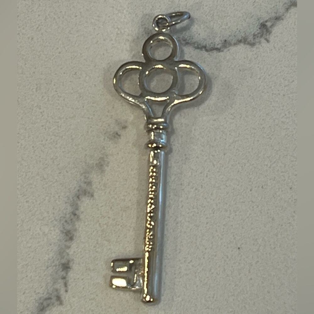 Authentic Tiffany sterling silver vintage key pendant